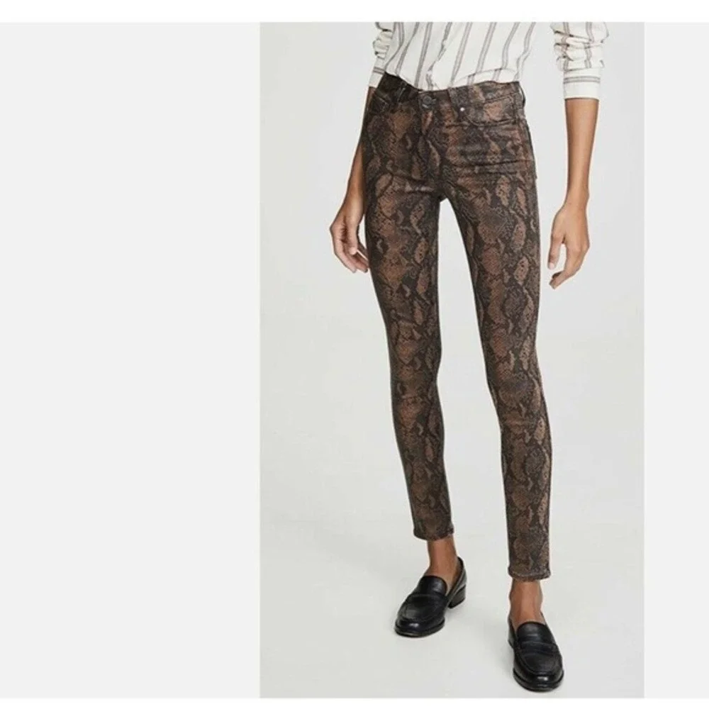 Msrp $239 PAIGE‎ HOXTON ULTRA SKINNY COATED SNAKE HIGH WAIST JEANS SIZE 30